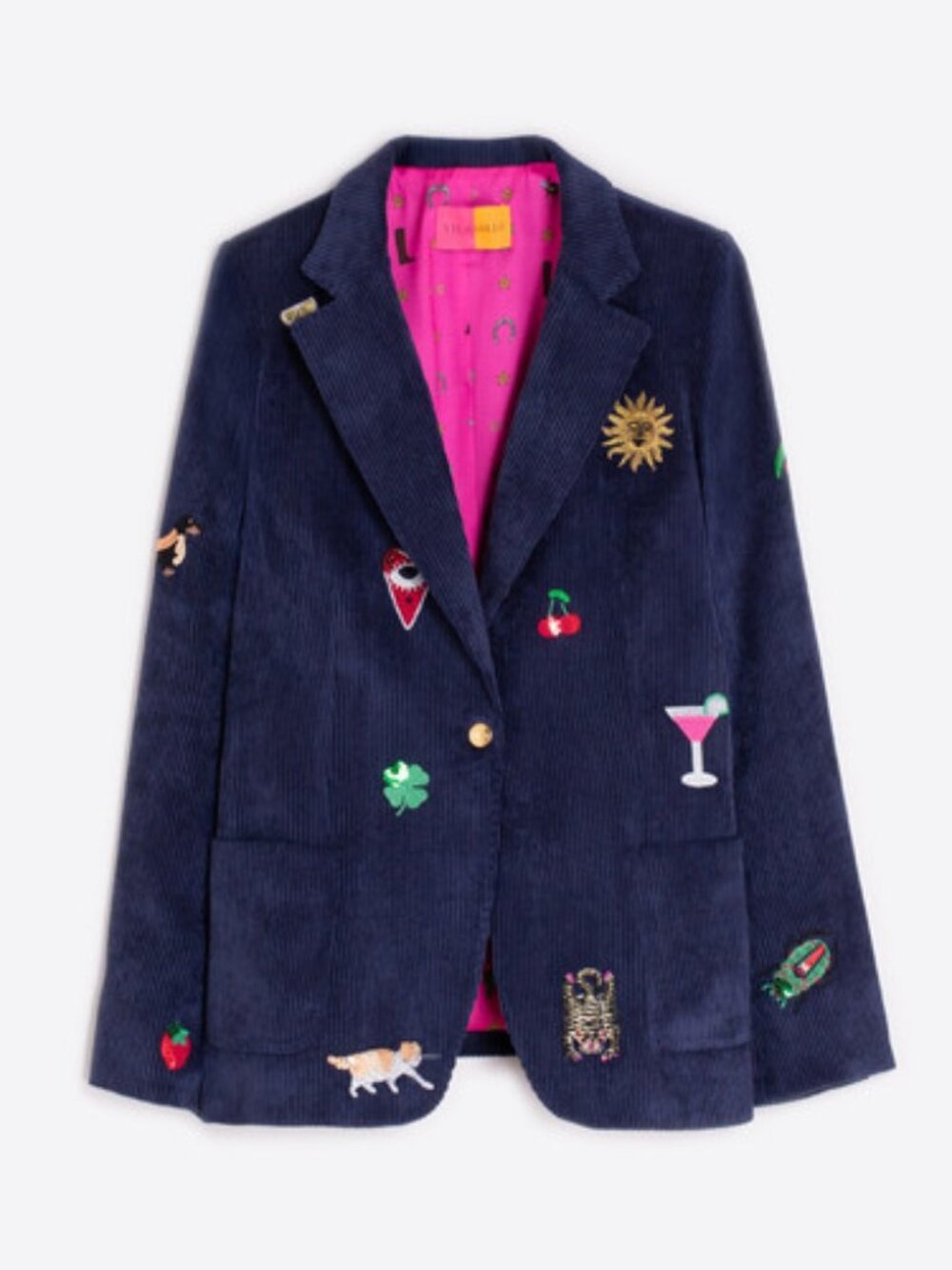 Vilagallo Navy Blue Corduroy Jacket - Picture 1 of 4